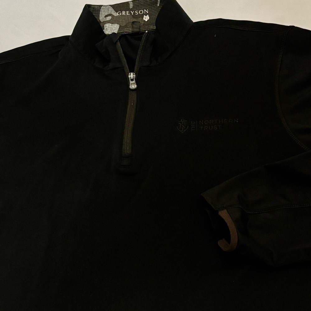 Greyson Quarter Zip Mens XL Black Good Northern Trust Golf Pullover‎ Logo